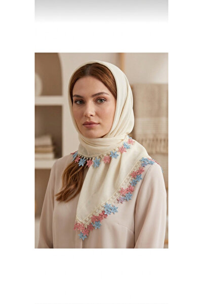 NUMİSTORE İğne oyası krem renk yazma