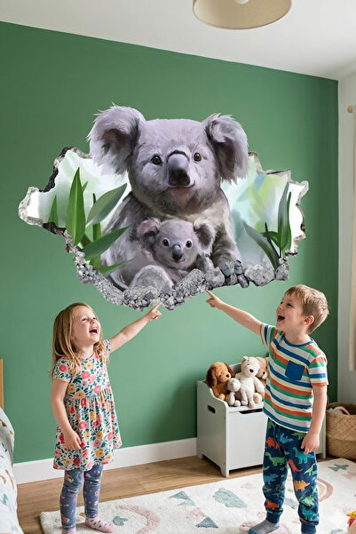 KT Decor Majka i beba koala 3D zidna nalepnica
