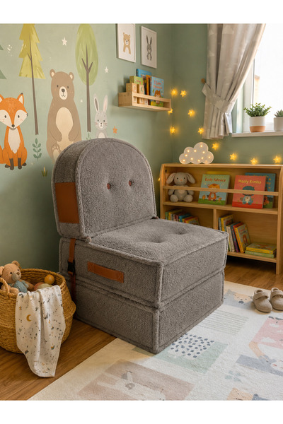 PUFYMAX COMFY Premium Teddy kumaşlı Fermuarlı Modüler Çocuk Aktivite Koltuğu ...