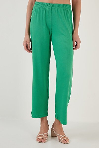 Lela Rebrasto Udobne kroj Široke nogavice pantalone 5865028