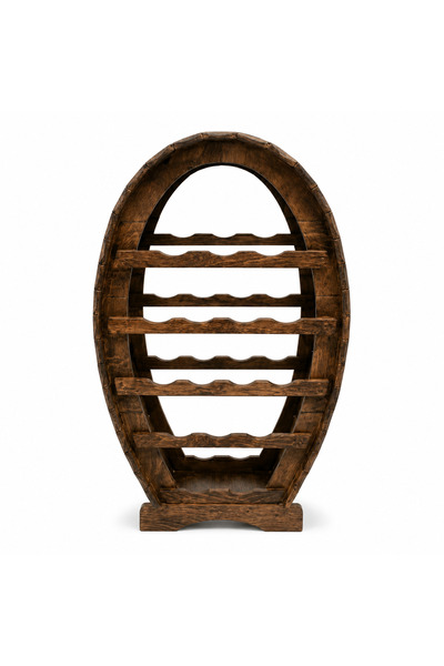 OEM Vertical Wine Bottle Holder - Rustic Wooden Shelf with 4 Tiers and Servin...