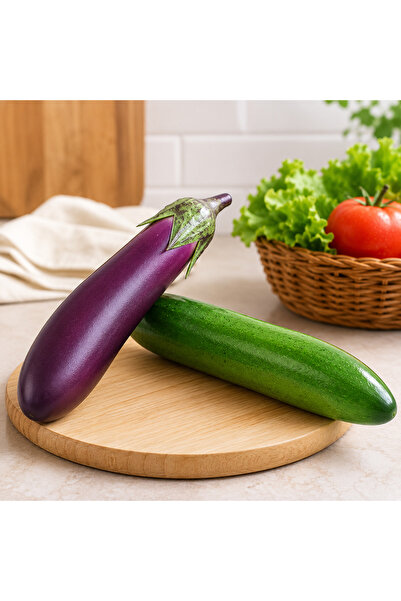 Axpeih Realistic Artificial Cucumber and Eggplant Model Set, Simulation Veget...
