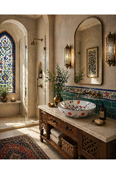 KÜTAHYA ÇİNİ SANAYİ Kutahya cini sanayi desenli lavabo