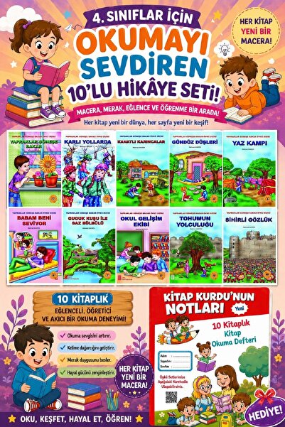 Ata Yayıncılık 4.Sınıflar İçin Okumayı Sevdiren 10 lu Hikaye Seti 5 (Kitap Ok...