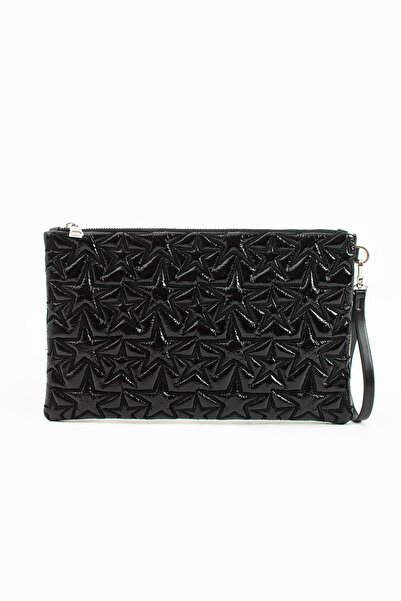 Ecrou Черна лъскава чанта тип портфейл и clutch с отлепяща се каишка за ръка,...