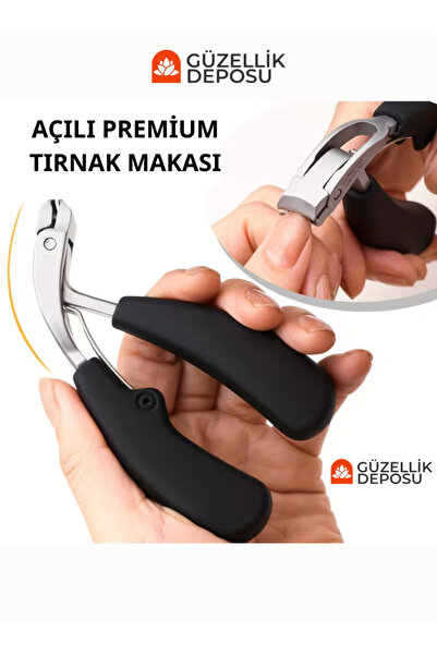 Güzellik Deposu Açılı Premium Tırnak Makası - Kalın ve Mantarlı Tırnaklar İçi...