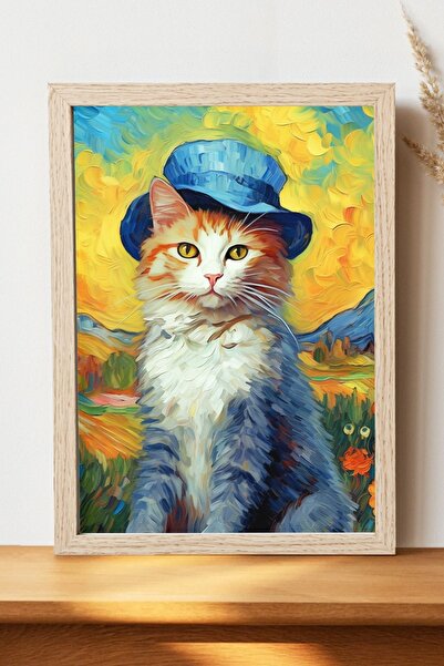 Luna Marissa Αφίσα Cat Van Gogh - Αφίσα τοίχου από γυαλιστερό χαρτί χωρίς πλα...