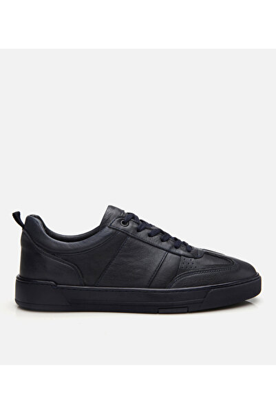 Hotiç Men's Leather Navy Blue Sports Shoes