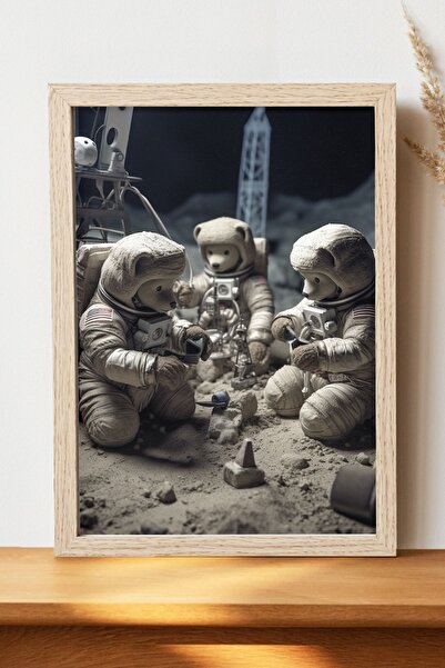 Luna Marissa Αφίσα Teddy Bear Astronauts - Ψηφιακή αφίσα τέχνης από χοντρό χα...