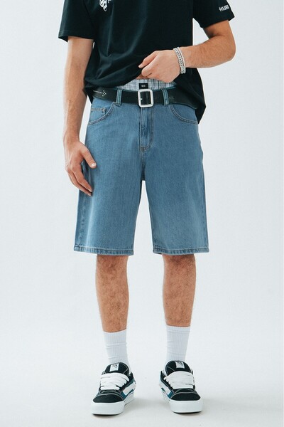 UKHWD SUPPLY Açık Mavi Baggy Denim Urban Jort Erkek Şort UK1450MVA