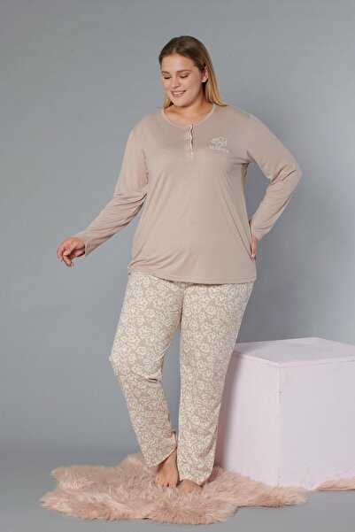 DOWRY Plus Size Long Sleeve Pajama Set B09-174