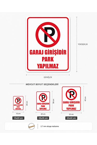 karbonsoft Garaj Girişidir Park Yapılmaz Uyarı Levhası