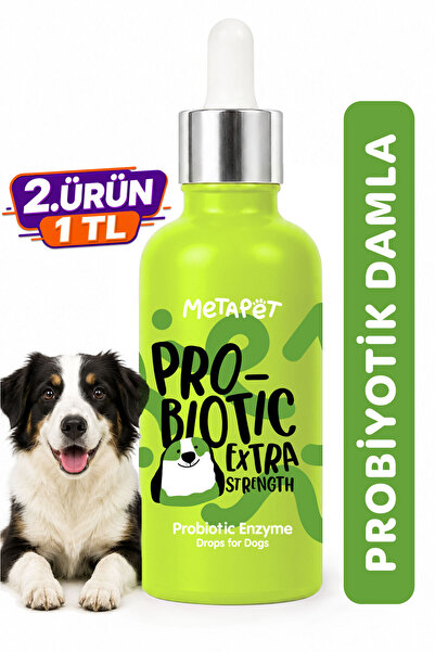 Metapet Köpekler için Probiyotik Damla, Güçlü Sıvı Enzim Form, Suyuna veya Ma...