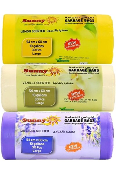 Sunny Your Bright choice أكياس قمامة معطرة 10 جالون 54x60 سم - 90 قطعة بنكهة ...