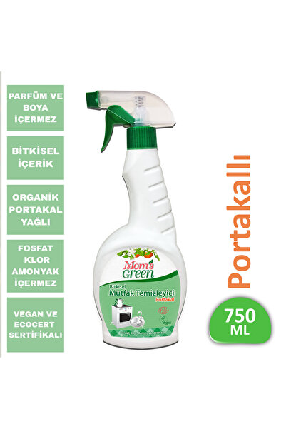 Mom's Green Bitkisel Mutfak Deterjanı Yağ Sökücü Sprey Portakal Eco 750 ml