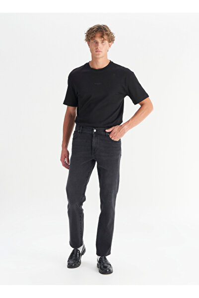 WRANGLER Pantaloni negri din denim drept pentru bărbați MW12100012TI Pantalon...