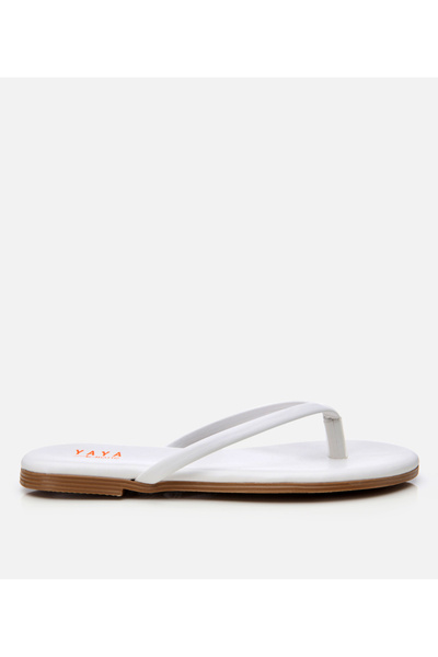 Hotiç Women's White Yaya Flat Slippers