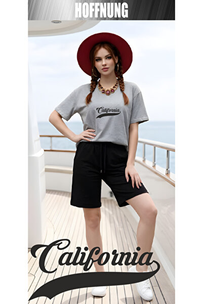 HOFFNUNG Set casual unisex cu mânecă scurtă și imprimeu CALIFORMIA HOFFNING, ...