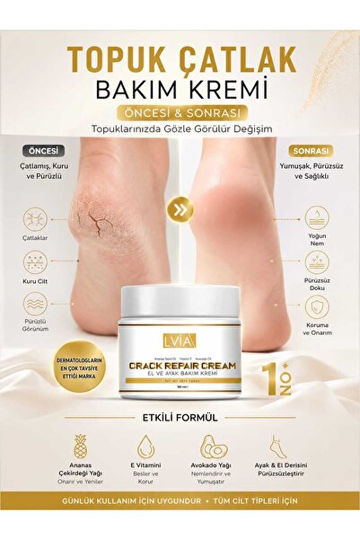 LVİA Ayak, Topuk, Çatlak, Mantar, Koku, Ve Diyabetik Yaralar Için Nemlendiric...