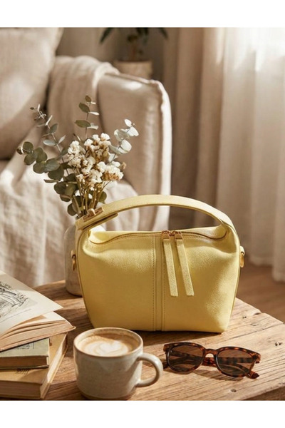 Çanta Trend Zip Detail Women's with Gold Accessories Clutch Bag
