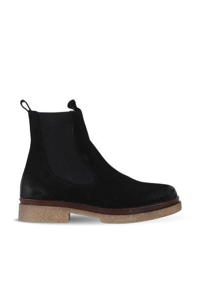 Bueno Shoes حذاء مسطح نسائي من جلد الغزال الأسود 01wf3801