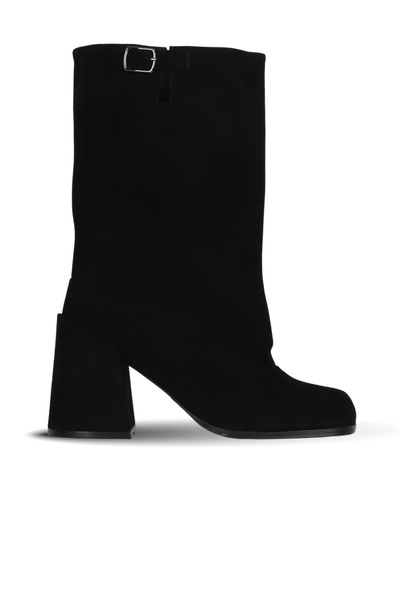 Bueno Shoes حذاء بكعب نسائي من جلد الغزال الأسود 42wc6279