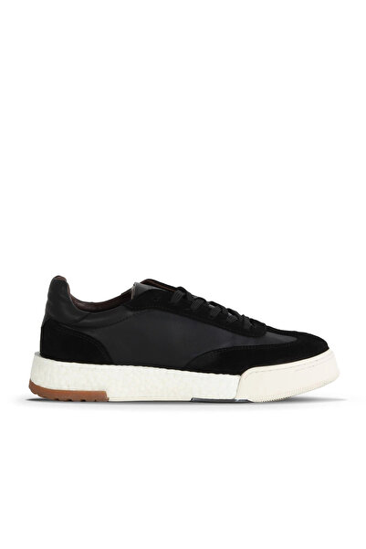 Bueno Shoes Black Leather/Suede Men's Casual Shoes 16Ma8244