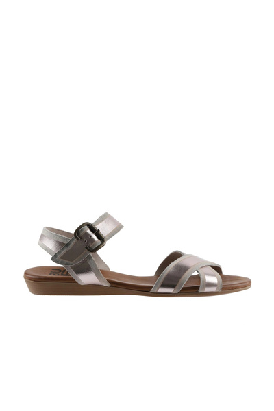 Bueno Shoes Sandale plate pentru femei din piele strălucitoare roz 01wu7421
