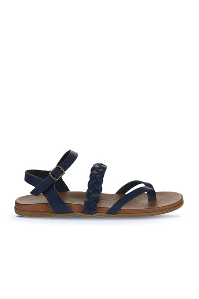 Bueno Shoes Sandale de damă din piele închisă la culoare bleumarin 01wu4201