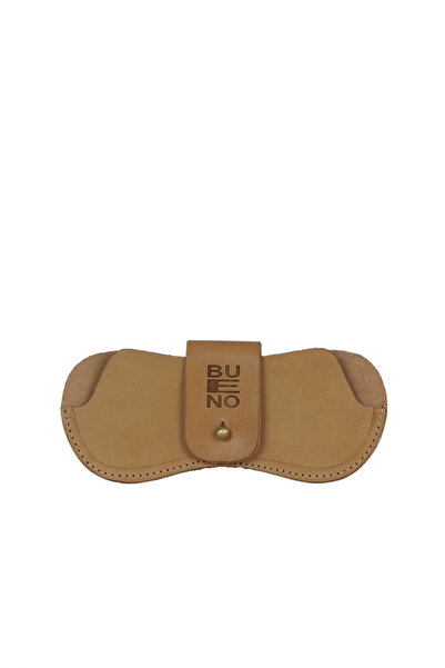 BUENO Beige Leather Glasses Case