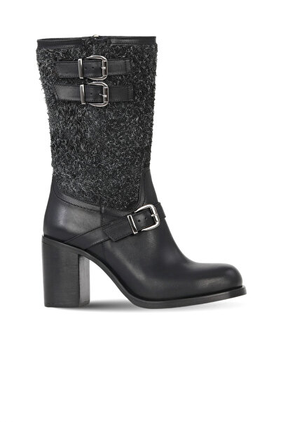 Bueno Shoes Black Leather Women's Heeled Boots 30Wc25532