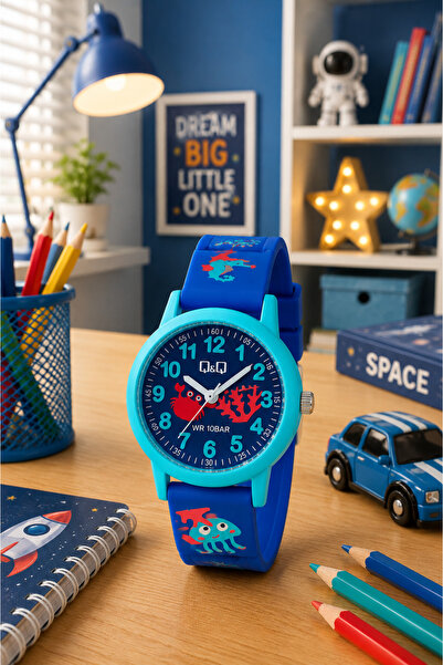 Q&Q 10 Atm Waterproof Boy's Wristwatch with Silicone Strap