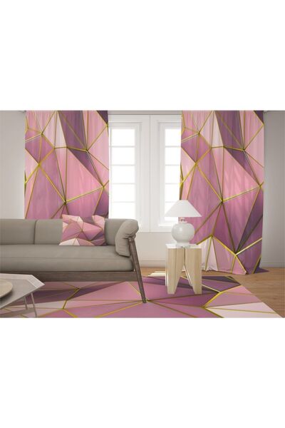 EVSEHOMES Evsehome Pink Prism Dnevna soba Zavesa za draperiju ( Jedno krilo )