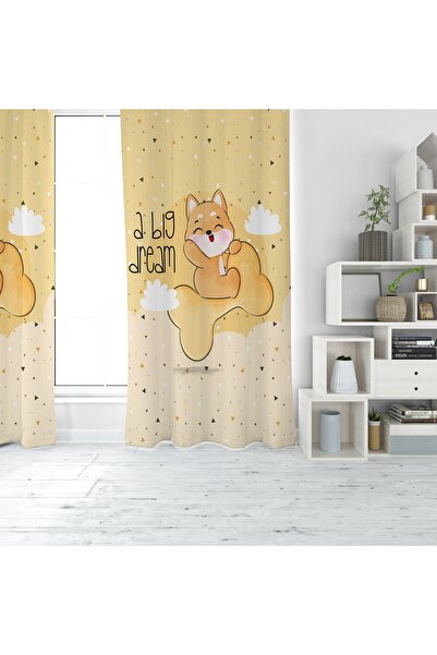 EVSEHOMES CUTE DOG IMprimare digitală PERDEAUĂ DE FOIȚĂ CU O ARIPI
