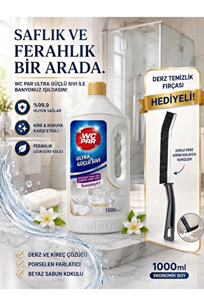 Walent Wcpar 1000 GR Ultra Güçlü Sıvı Beyaz Sabun Duşakabin Derz Fayans Kloze...