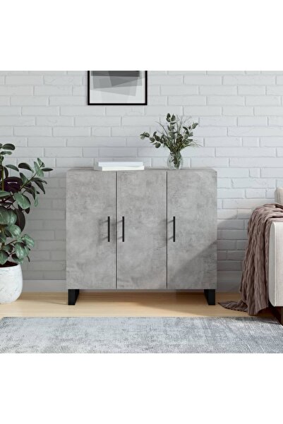 Concept Servantă, gri beton, 90x34x80 cm, lemn compozit