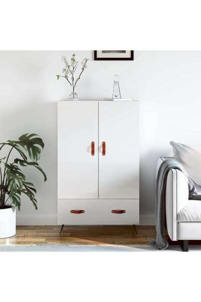 Concept Dulap înalt, alb extralucios, 69,5x31x115 cm, lemn prelucrat