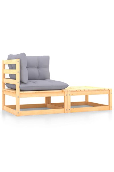 Concept Set mobilier grădină cu perne, 2 piese, lemn masiv de pin