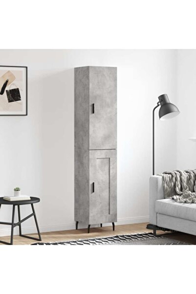 Concept Dulap înalt, gri beton, 34,5x34x180 cm, lemn prelucrat