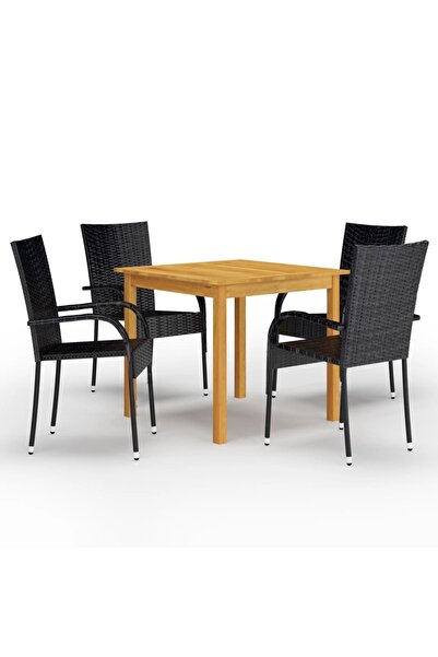 Concept Set mobilier de grădină, 5 piese, negru
