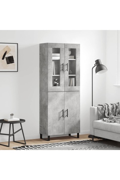 Concept Dulap înalt, gri beton, 69,5x34x180, lemn compozit