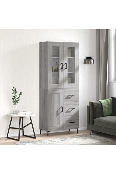 Concept Dulap înalt, gri sonoma, 69,5x34x180 cm, lemn compozit