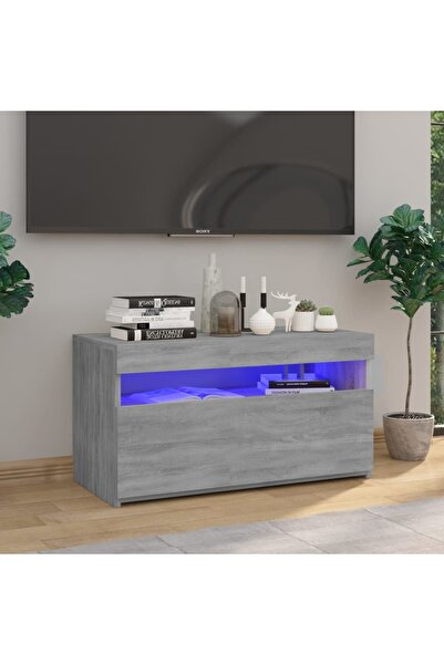 Concept Comodă TV cu lumini LED, sonoma gri, 75x35x40 cm