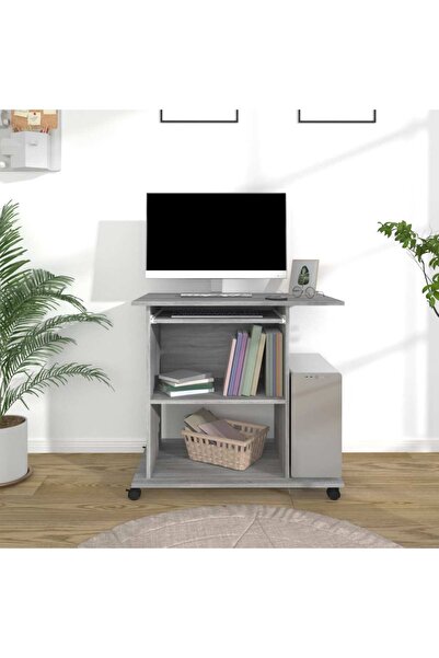 Concept Birou pentru computer, gri sonoma, 80x50x75 cm, lemn prelucrat