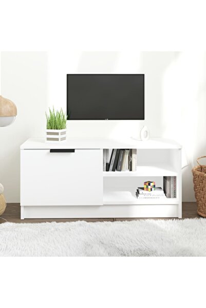 Concept Comodă TV, alb, 80x35x36,5 cm, lemn prelucrat
