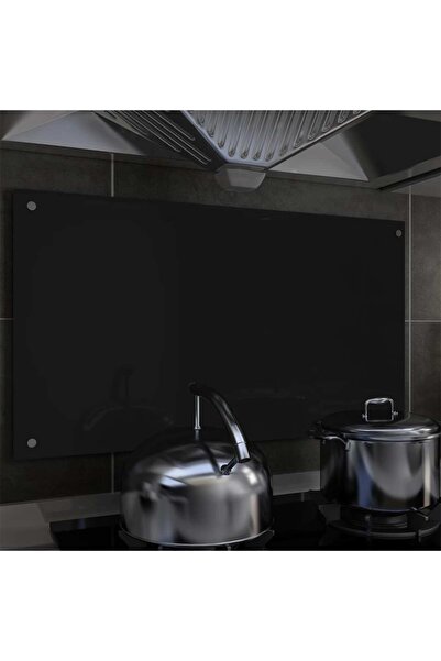 Concept Panou antistropi bucătărie, negru, 90x50 cm, sticlă securizată