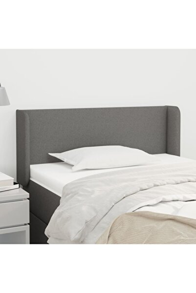 Concept Tăblie de pat cu aripioare gri închis 83x16x78/88 cm textil