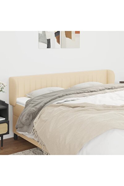 Concept Tăblie de pat cu aripioare crem 163x23x78/88 cm material textil