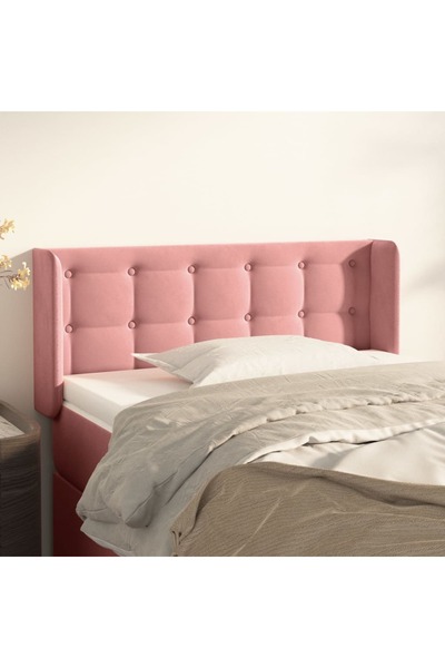 Concept Tăblie de pat cu aripioare roz 83x16x78/88 cm catifea