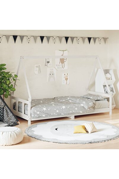 Concept Cadru de pat pentru copii, alb, 90x190 cm, lemn masiv de pin